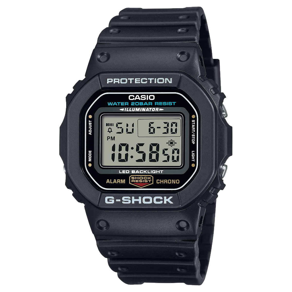 Casio G-Shock DW-5600UE-1DR 運動防水手錶 — official product image