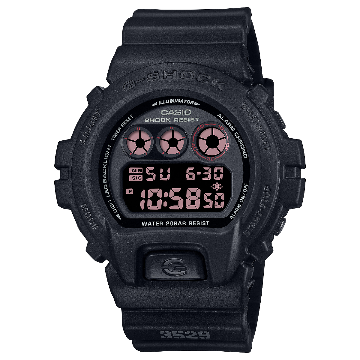 Casio G-Shock DW-6900UMS-1DR 運動防水手錶 — official product image