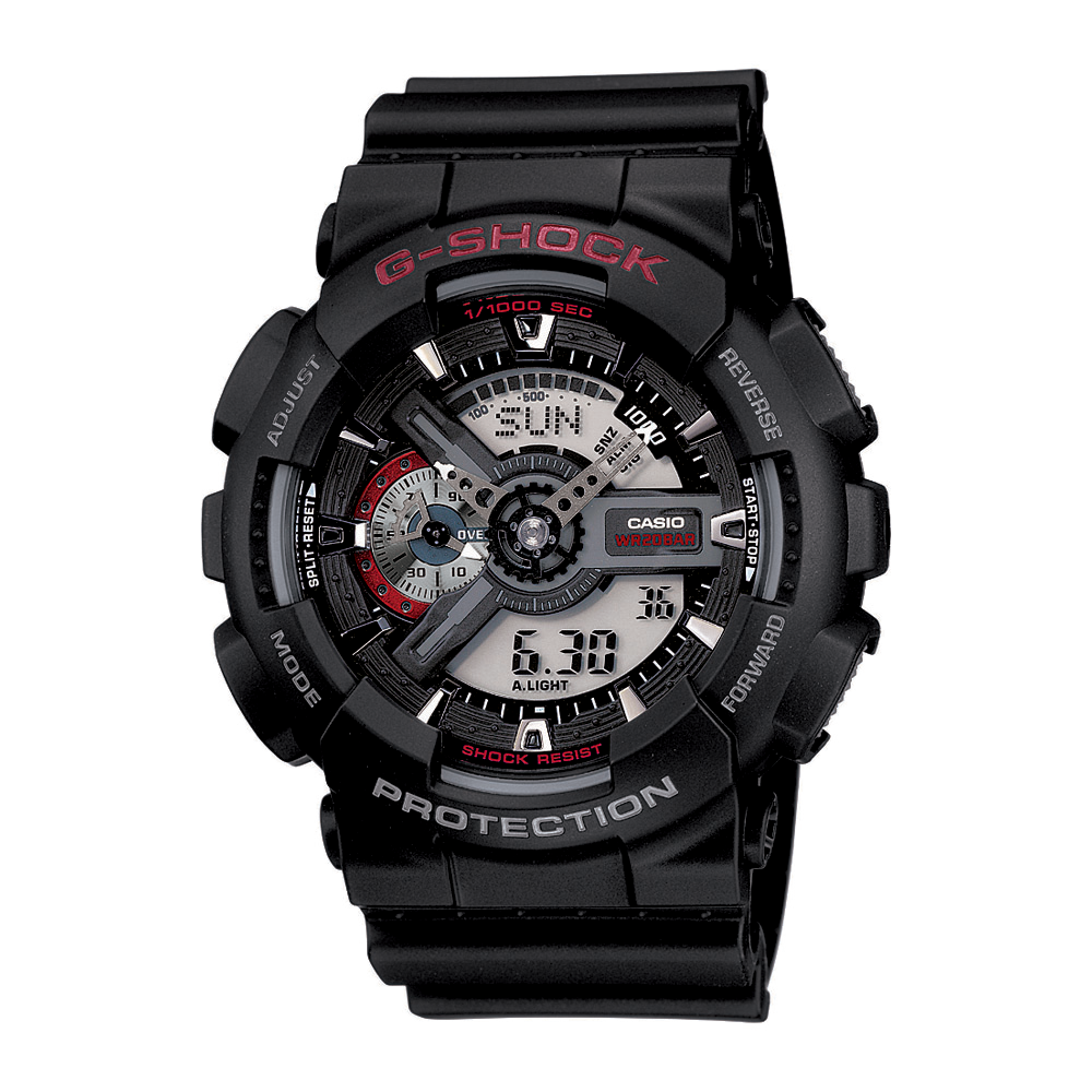 Casio G-Shock GA-110-1ADR 運動防水手錶 — official product image