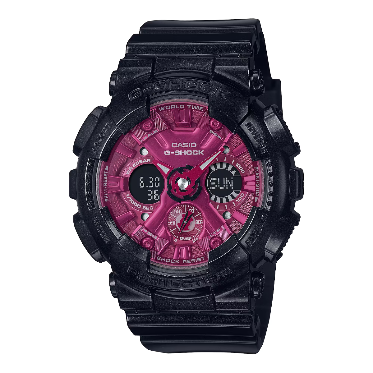 Casio G-Shock GMA-S120RB-1ADR 運動防水手錶 — official product image