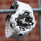 Digi Bear Casio G-Shock GA-700-7ADR white resin sports watch with analog-digital display and shock-resistant design