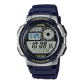 Digi Bear Casio AE-1000W-2AVDF digital watch in navy blue with world time display and durable resin strap