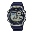 Digi Bear Casio AE-1000W-2AVDF digital watch in navy blue with world time display and durable resin strap