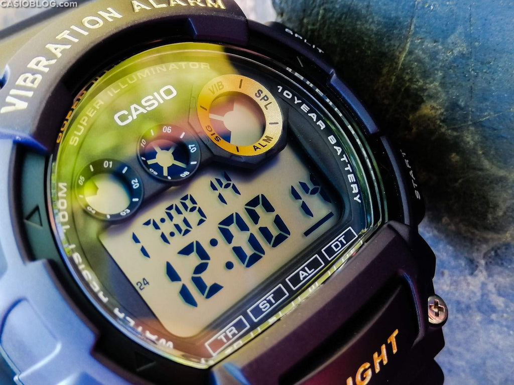 Digi Bear Casio Collection W-735H-2AVDF digital quartz watch with black resin case and vibration alarm feature