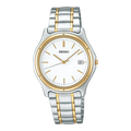 Digi Bear Seiko SCXA026 classic watch with two-tone silver and gold stainless steel band and white dial