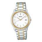 Digi Bear Seiko SCXA026 classic watch with two-tone silver and gold stainless steel band and white dial