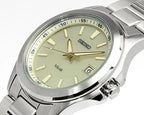 Digi Bear Seiko SBPN069 solar watch featuring a champagne dial, stainless steel case, and bracelet