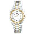 Digi Bear Seiko SSXV028 classic watch with a two-tone silver and gold stainless steel band and white dial