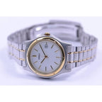 Digi Bear Seiko SSXV026 classic watch with a two-tone silver and gold stainless steel band and white dial